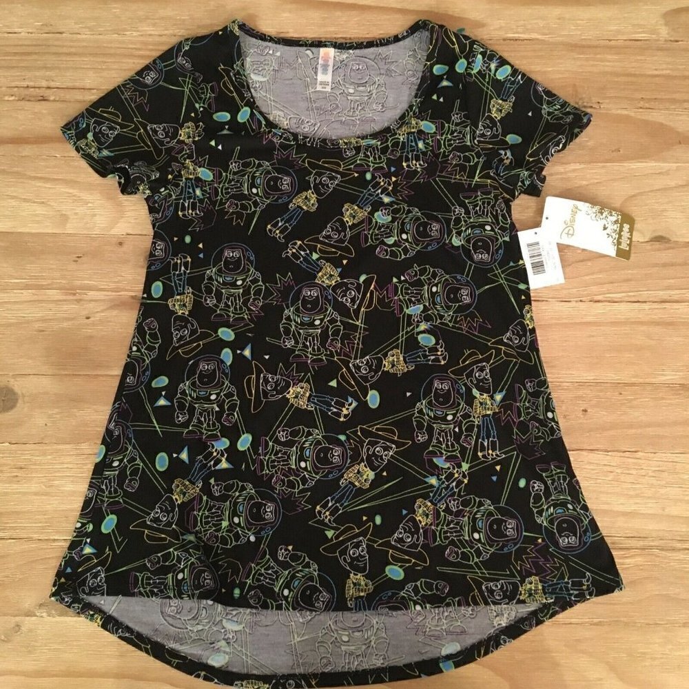 LuLaRoe Disney Classic T Knit Top Womens Size XXS Toy Story Buzz Woody NEW